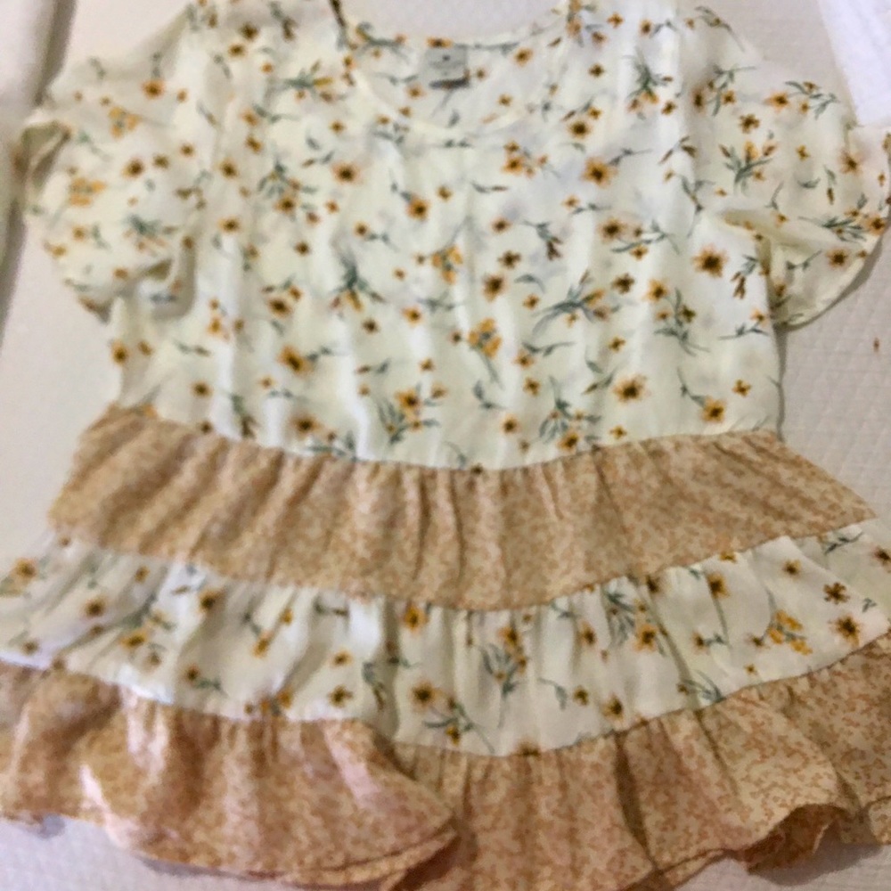 PAPERCRANE floral yellow dress shirt blouse